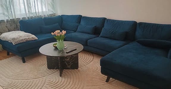 Copenhagen 5-sits Vänstervänd U-formad Soffa med Divan och Schäslong i Sammet