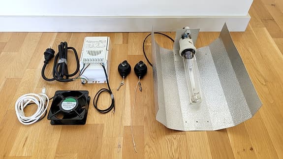 400W HPS odlingslampa + ballast & fläkt