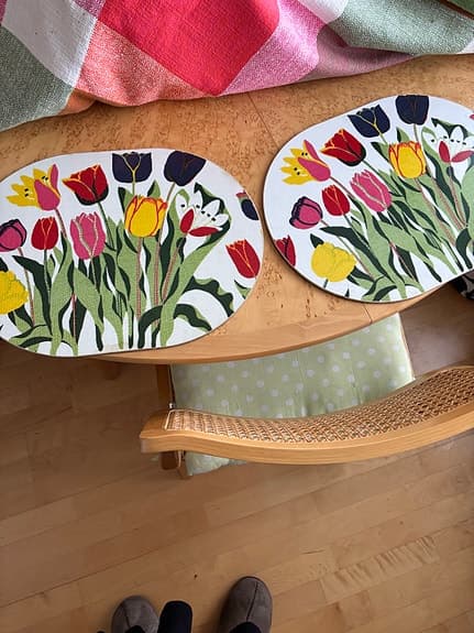 Svenskt Tenn bordstabletter tulpanmönster
