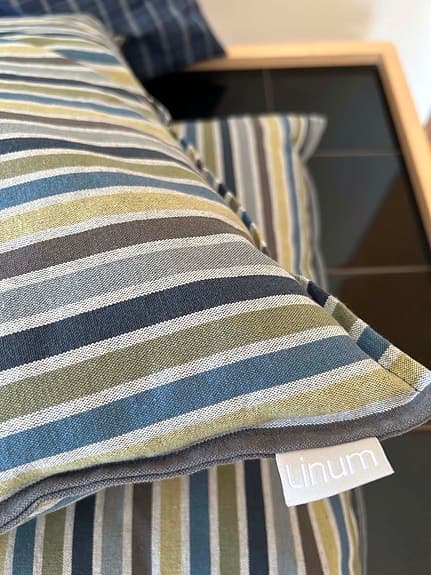 LINUM design 3 st oanvända prydnadskuddar/kuddfodral i 100% bomull + innerkuddar