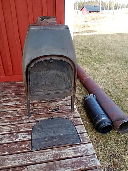 jötul 1 ,180 mm cortenstål längd 3000,div rördelar, värme isolering .