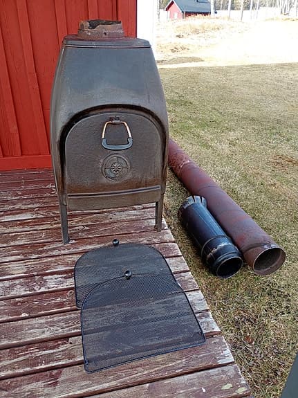 jötul 1 ,180 mm cortenstål längd 3000,div rördelar, värme isolering .