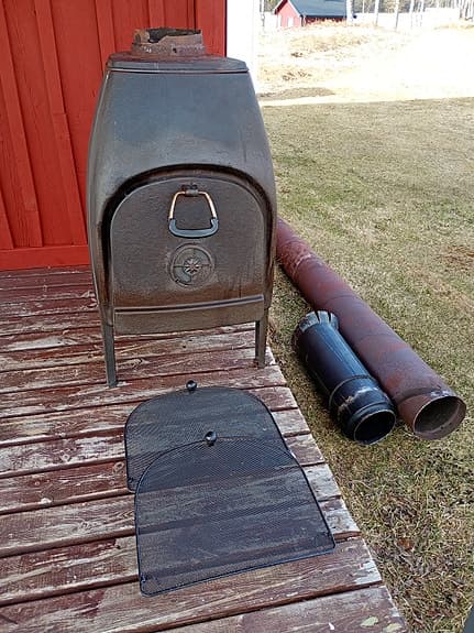 jötul 1 ,180 mm cortenstål längd 3000,div rördelar, värme isolering .