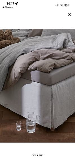 H&M Home sängkappa linne, ljusgrå 160 cm