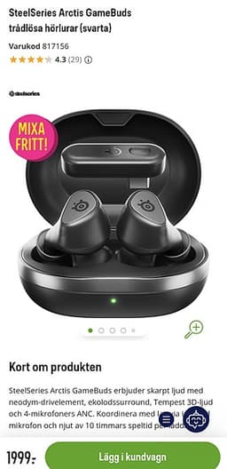 HELT NYA Steelseries Arctis Gamebuds *obruten förpackning*