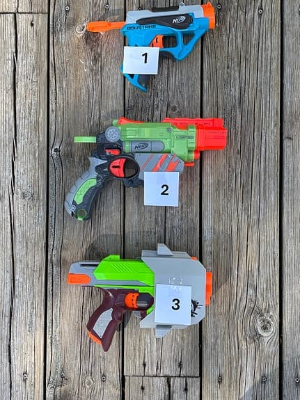 Nerf leksakspistoler olika sorter