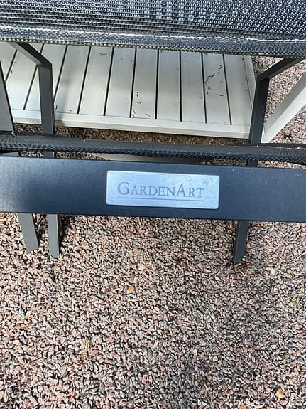 Gardenart utegrupp med bord och 4 stolar svart/vit
