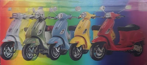 Tavla med färgglada Vespor 3D
