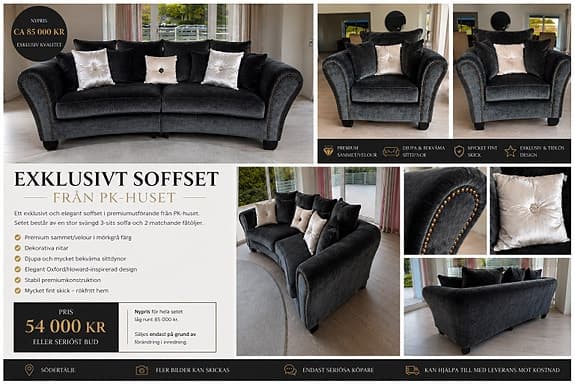 EXKLUSIVT SOFFSET FRÅN PK-HUSET – NYPRIS CA 85 000 KR