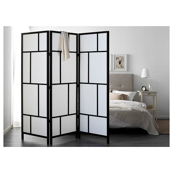 IKEA rumsavdelare skärmvägg vit/svart