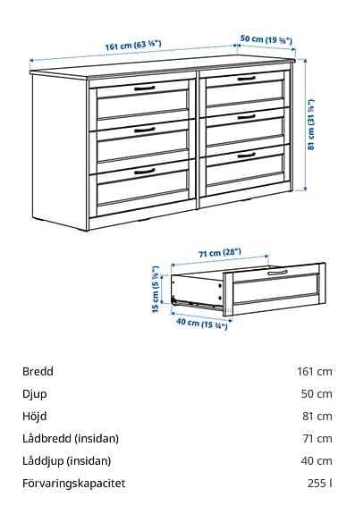 IKEA SONGESAND byrå som har folierats i snygg marmorfinish