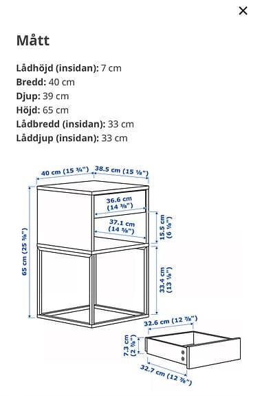 Vikhammer sängbord