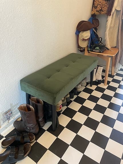 Bänk i grön sammet från Actona
