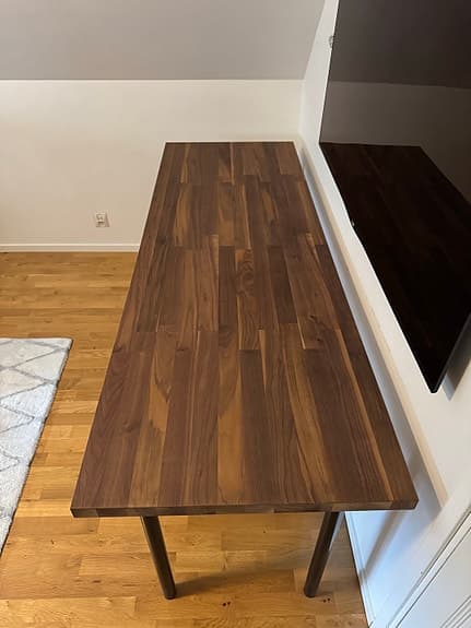IKEA KARLBY bänkskiva/skrivbord i valnöt – nyskick 186 cm