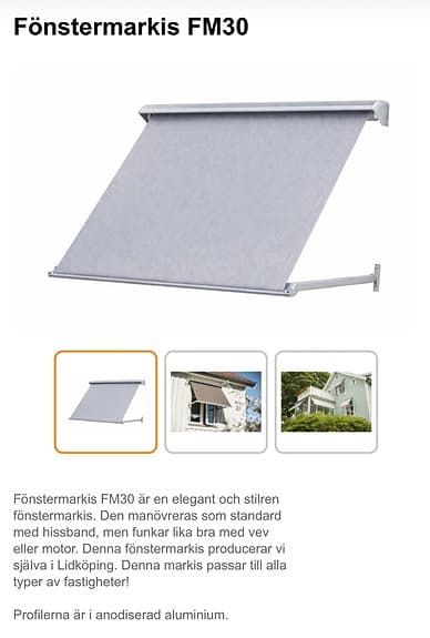 Ny fönstermarkis grå