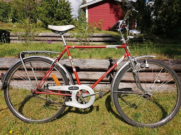 Röd stadscykel 26" herr