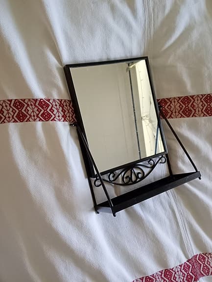 IKEA RAMSINGO spegel med hylla svart