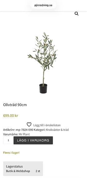 2 olivträd konstgjorda från Mr Plant