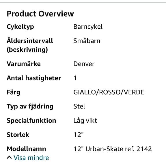 Fin Barncykel 12"
