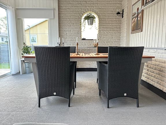Trädgårdsstolar i svart konstrotting (6 st.)