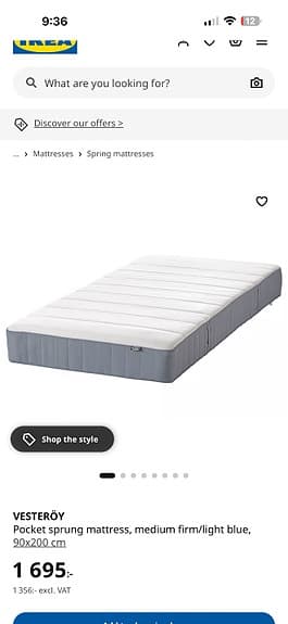 IKEA säng med madrass och förvaring vit 90x200