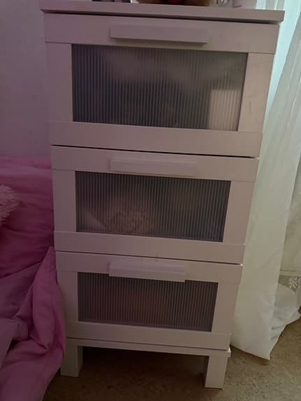 IKEA byrå med lådor design Aage Petersen vit