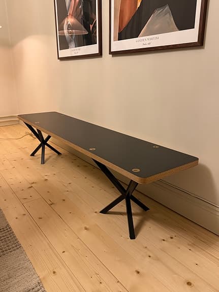 Per Söderberg, No Early Brids bänk 180 cm,svart laminat/plywood