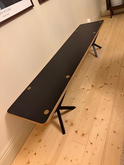 Per Söderberg, No Early Brids bänk 180 cm,svart laminat/plywood