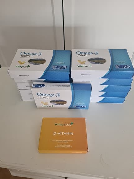 Vitalplus Omega-3 fiskolja och D-vitamin kosttillskott