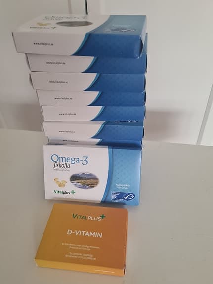 Vitalplus Omega-3 fiskolja och D-vitamin kosttillskott