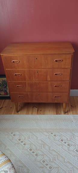 Teak Byrå, 60/70-tal med 4 lådor