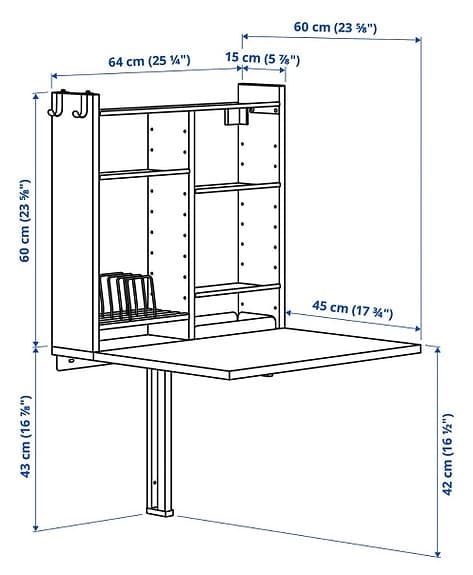 IKEA NORBERG klaffbord med förvaring