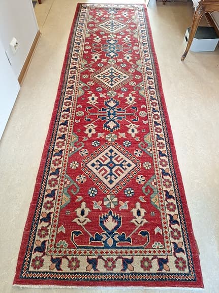 Gångmatta, Kazak, handknuten ull, 294*85 cm