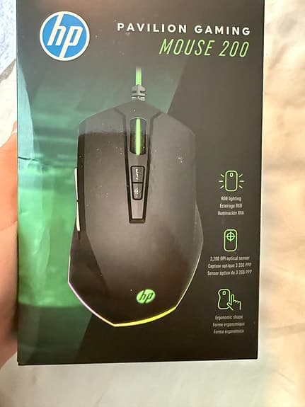 HP 200 RGB gamingmus svart med kabel