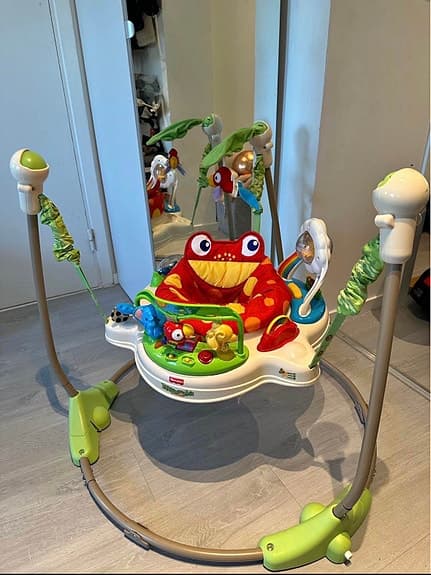 Fisher-Price hoppgunga/jumperoo groda med leksaker