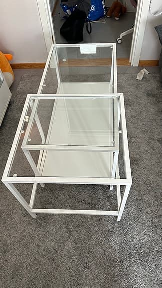 IKEA Aage Petersen soffbord glas vitt