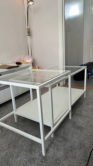 IKEA Aage Petersen soffbord glas vitt