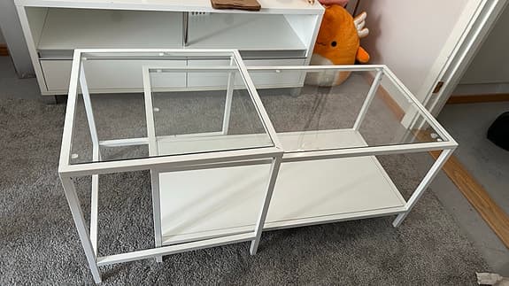 IKEA Aage Petersen soffbord glas vitt