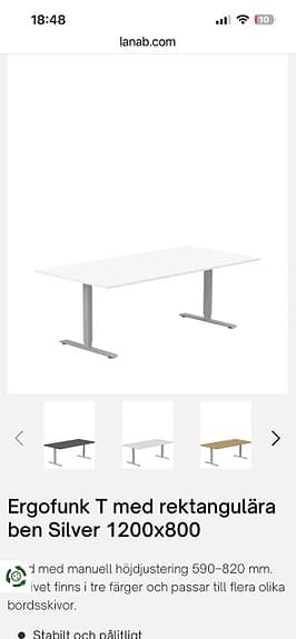Lanab Design höj-sänkbart skrivbord vitt