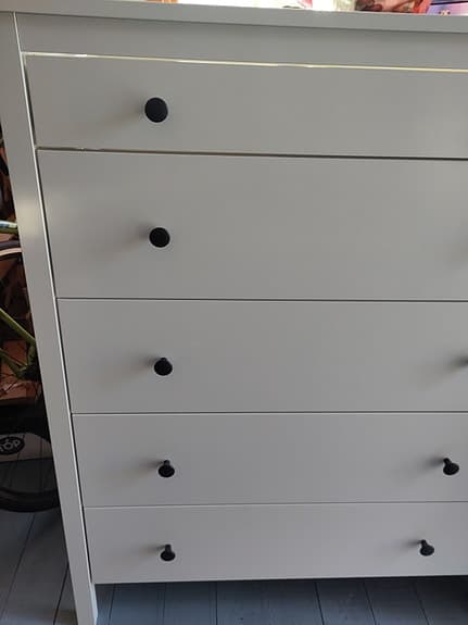 KOPPANG Byrå med 5 lådor, vit, 90x44x114 cm