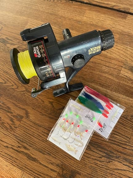 Havsrulle! Abu Garcia Cardinal Ultra Max5 fiskerulle med lite lina