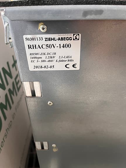 1st boxfläkt Ziehl abeeg 8 år gammal bra effekt ca 3000l/s