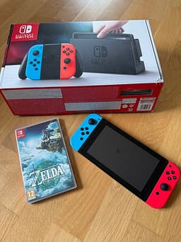 Nintendo Switch spelkonsol neon röd/blå