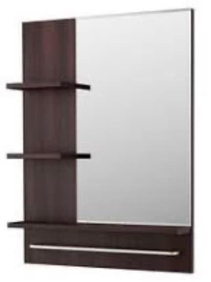 Ikea Lillången badrumsspegel med hylla mörkbrun 60x11x78 cm