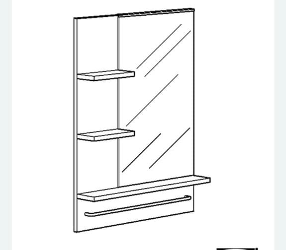 Ikea Lillången badrumsspegel med hylla mörkbrun 60x11x78 cm