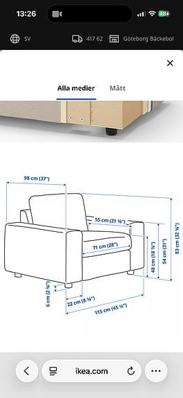 Ikea VIMLE fåtölj