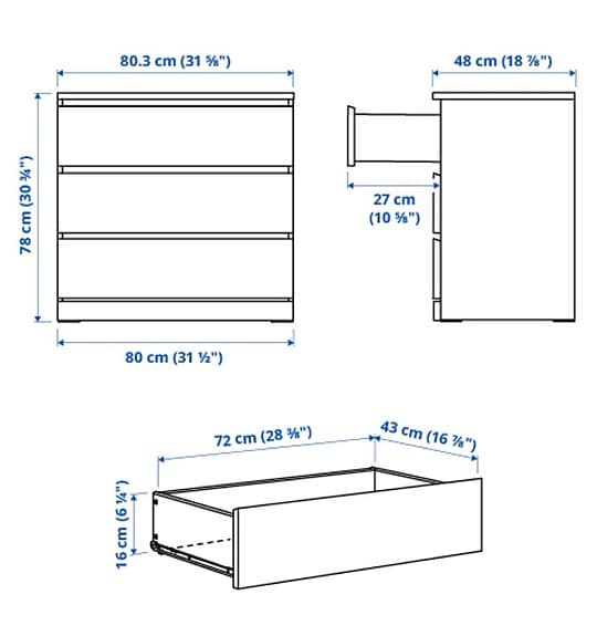 Byrå, IKEA Malm