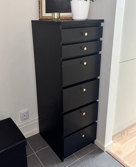 Ikea MALM byrå med 6 lådor & spegel