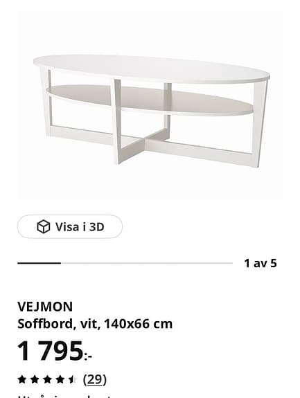 Ikea soffbord och matchande sidobord  av märke vejmon