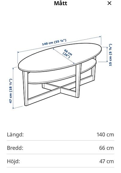 Ikea soffbord och matchande sidobord  av märke vejmon